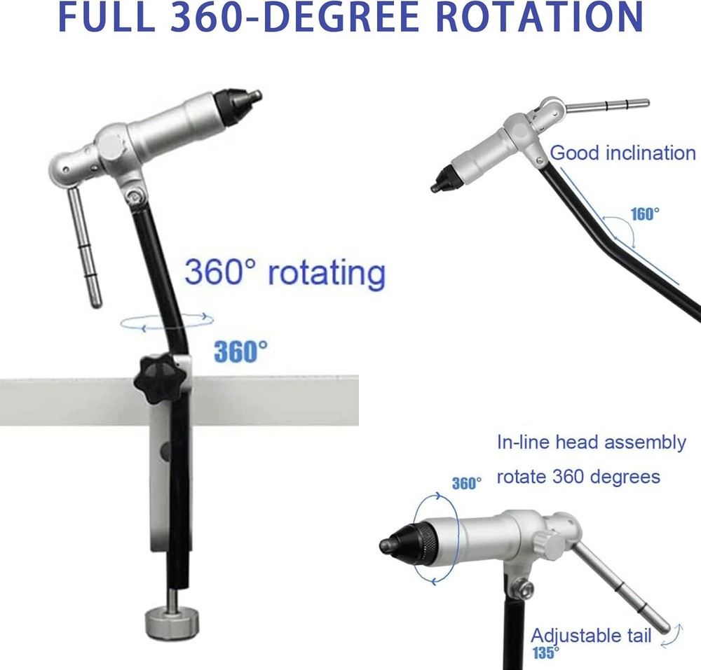 Riverruns Quality Rotary Fly Tying Vise Fly Tying Tools Fly Tying Materials