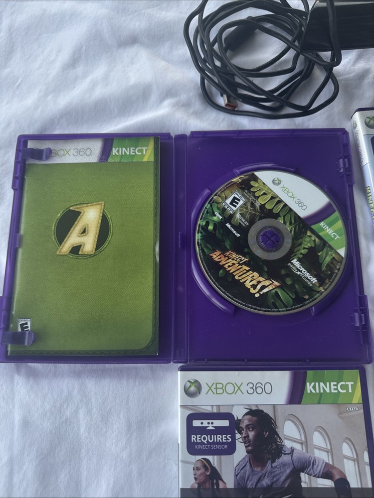 Microsoft Xbox 360 Kinect Connect Motion Sensor Bar W/ 4 Games!