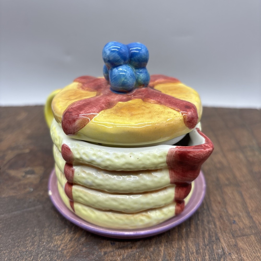 Ceramic Pancake Syrup Holder with Lid