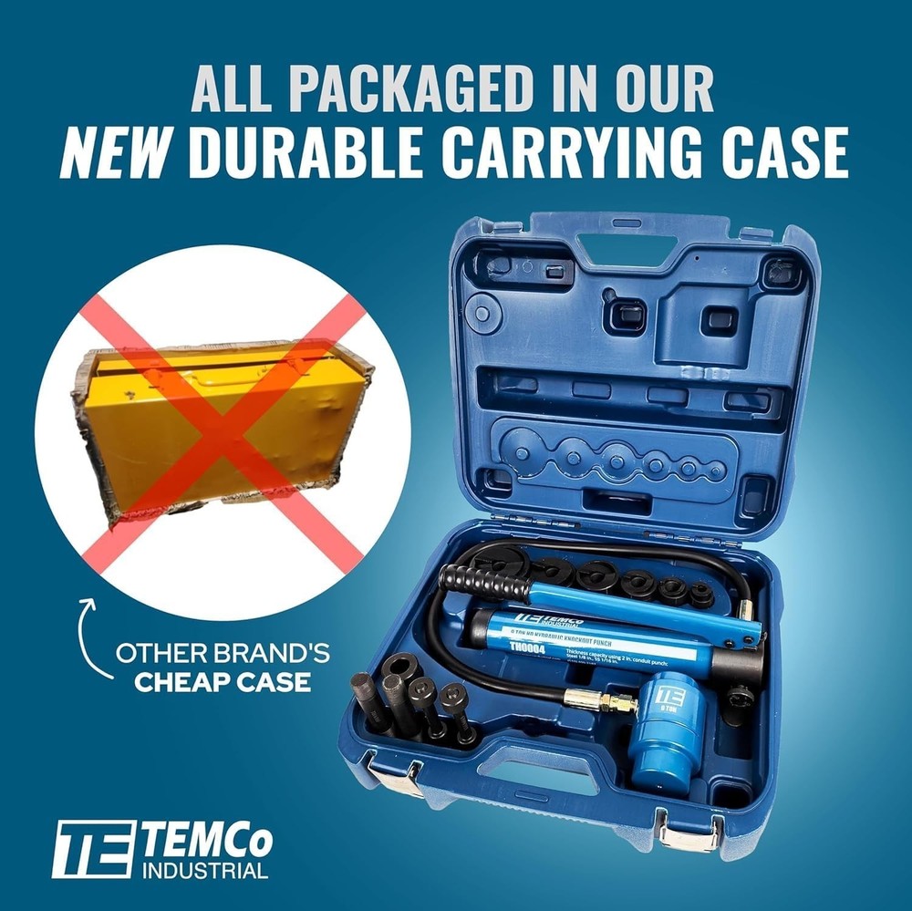 Effortless Hydraulic Punching Tool Set - Includes 6 Dies for Multiple Materials