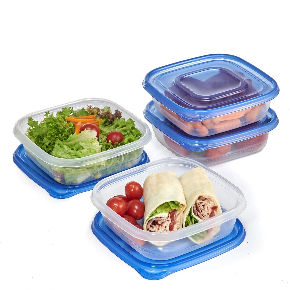 3 Pack 4 Piece 38 Cup Square Food Containers