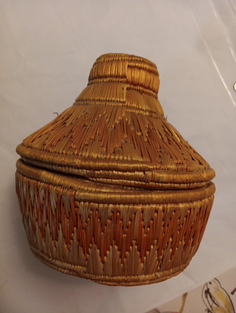 Vintage Hand Woven India Basket