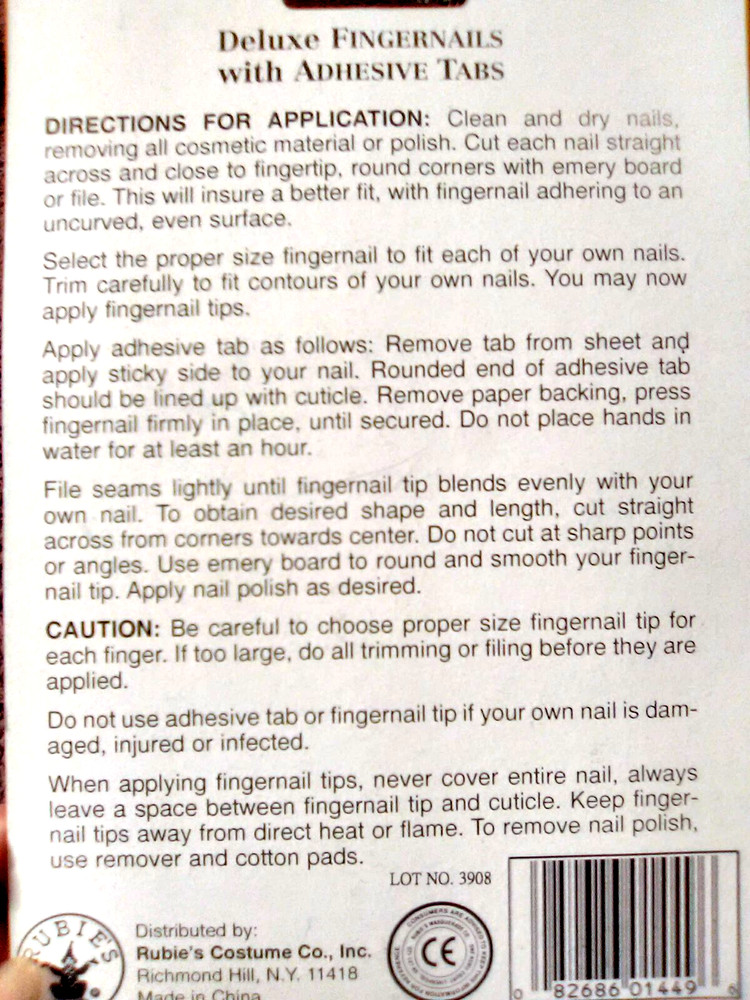 Rubies~Fingernails Deluxe With Adhesive Tabs