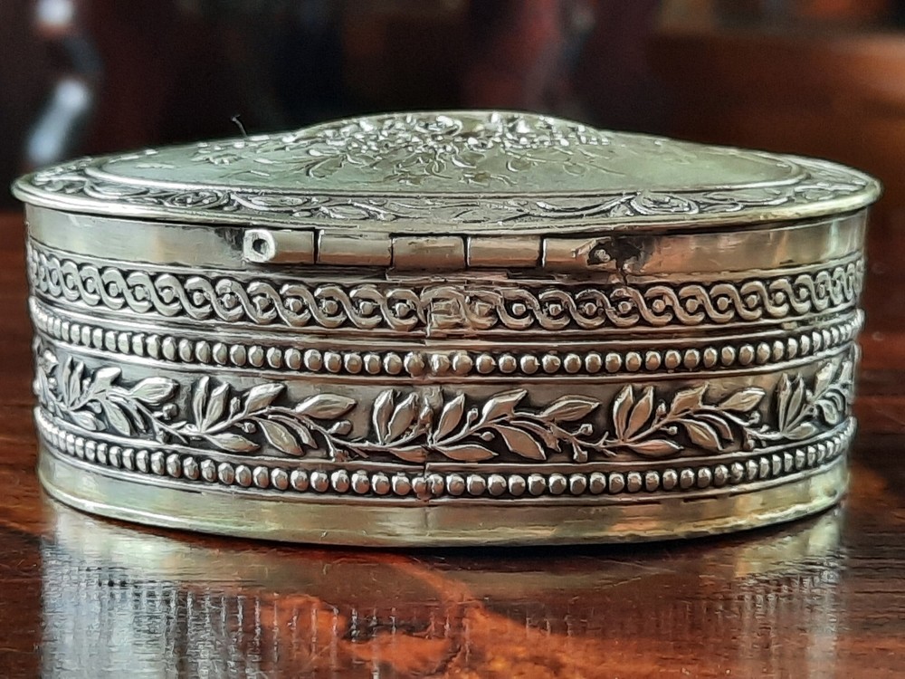 800 Silver German Trinket Box 53.3 grams 2 3/4"