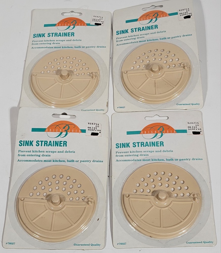 4 Bright Idea Kitchen Sink Stopper - Tan Plastic Sink Plug Drain Stopper
