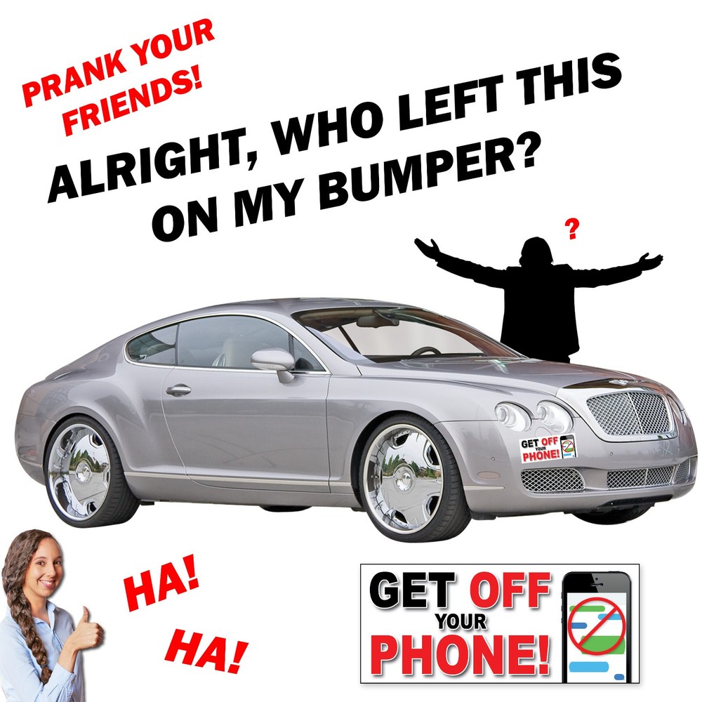 Get Off Your Phone Removable Bumper Sticker - Quantity 1
