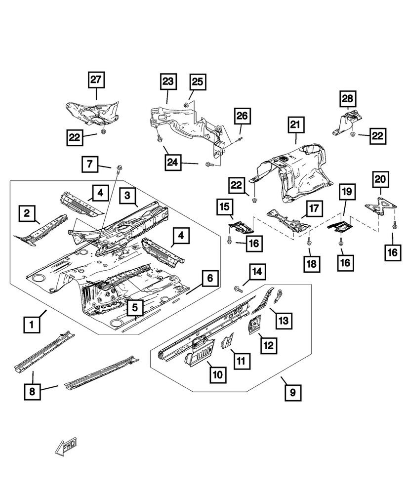 Genuine Mopar Sill Reinforcement Left 68314180AA