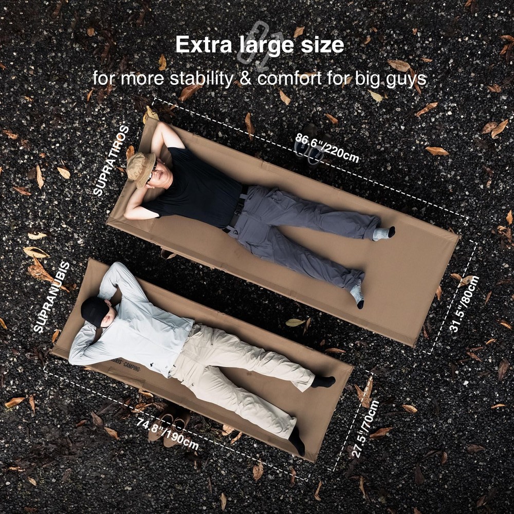 SUPRATIROS Extra Large Camping Cot, Height Adjustable Oversized Sleeping Cot ...