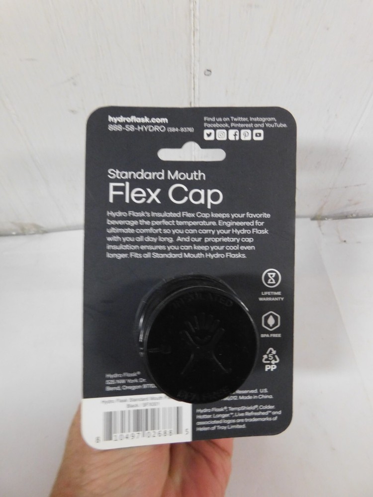 Hydro Flask Standard Mouth Flex Cap Replacement Accessory NEW Black