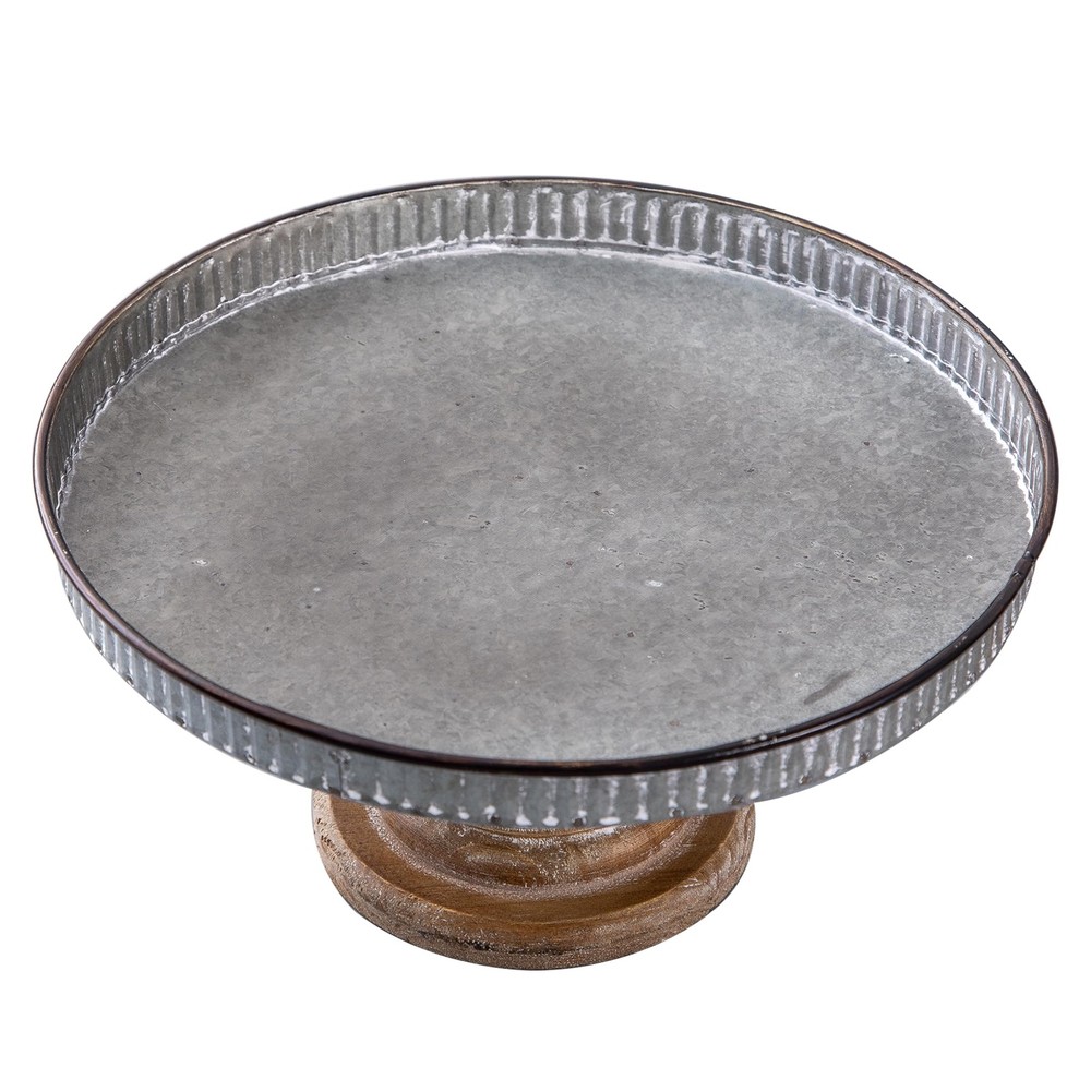 Rustic Galvanized Metal Cake Stand, Cupcake Stand Rustic Round Dessert, Appet...