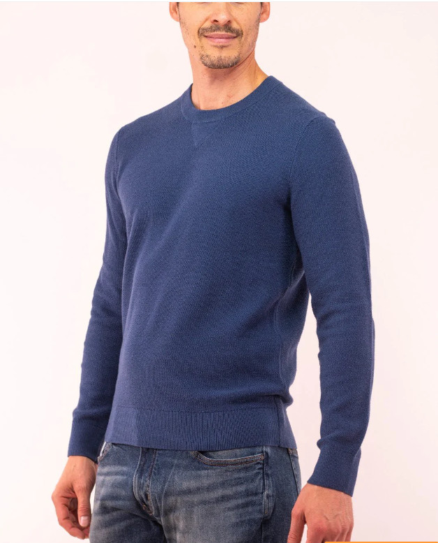 Michael Kors Men's Regular-Fit Solid Sweater in Denim Blue-Size Medium
