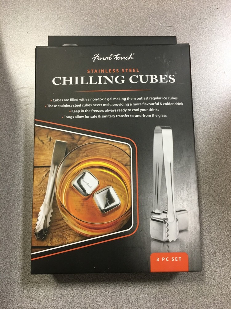 Final Touch FTA7025 Silver Stainless Steel Chilling Stones
