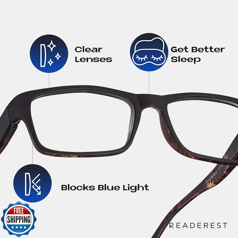Readerest 2.25 Blue Light Reading Glasses - Lightweight Computer Glasses - Ey