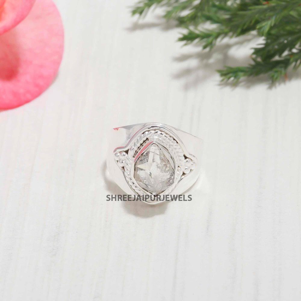 Herkimer Diamond Ring 925 Solid Silver Ring Stone Ring Boho Ring Engagement Ring