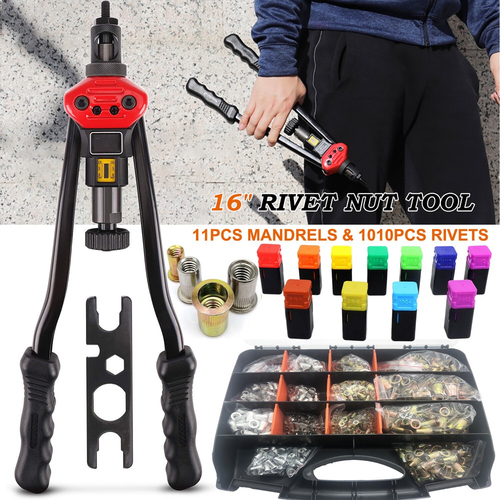Rivet Gun Kit Rivnut Thread Setting Tool Nut Setter NutSert Metric SAE Riveting