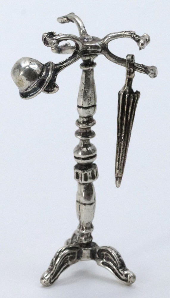 Antique Victorian Style 800 Silver Doll House Coat Rack