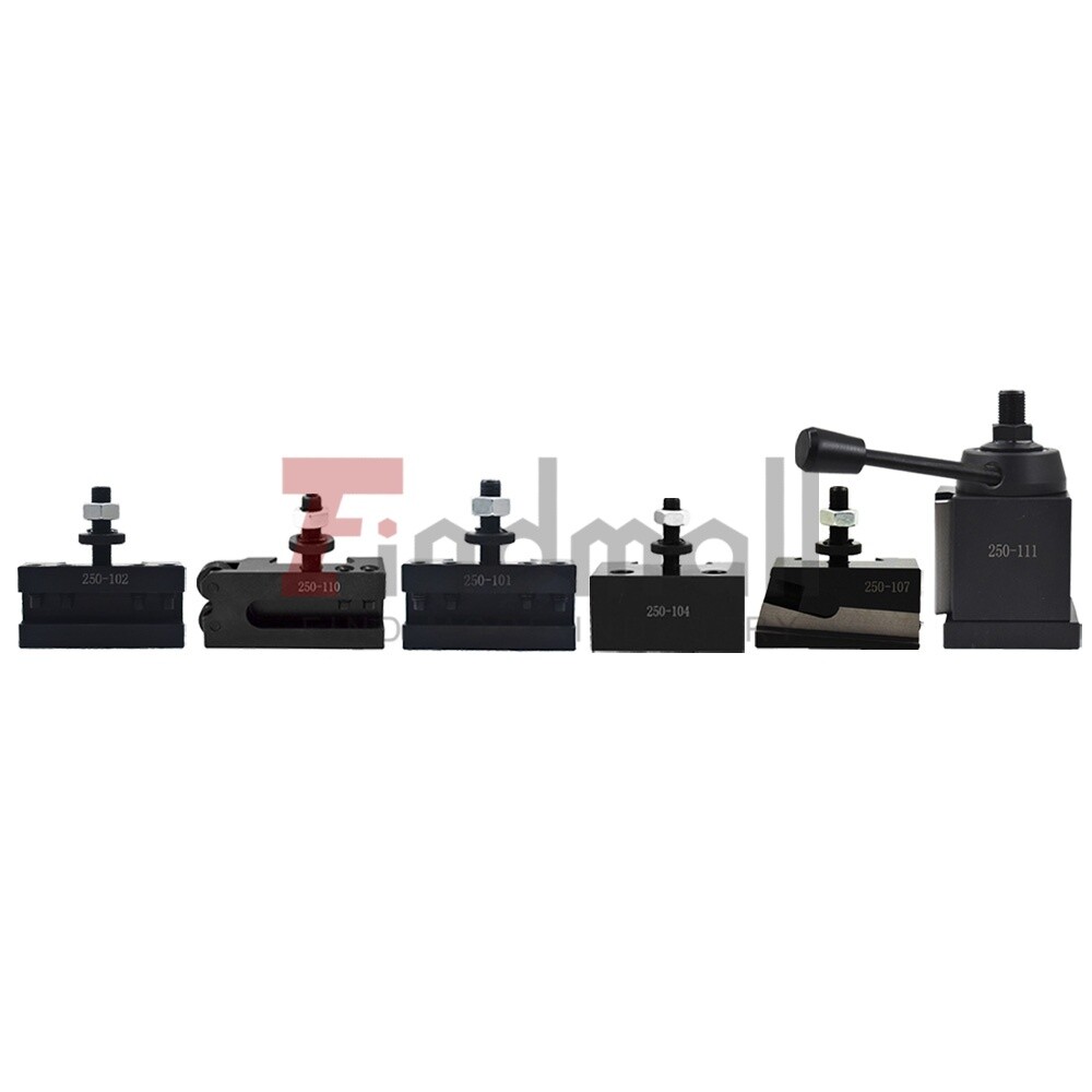 6Pcs Swing Dia 12" AXA Size 250-111 Wedge Type Quick Change Tool Post Set