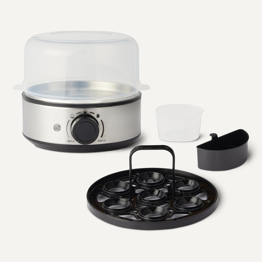 Amazon Basics Electric Egg Cooker for Hard-Boiled Eggs, 7-Egg 7-Egg, Black