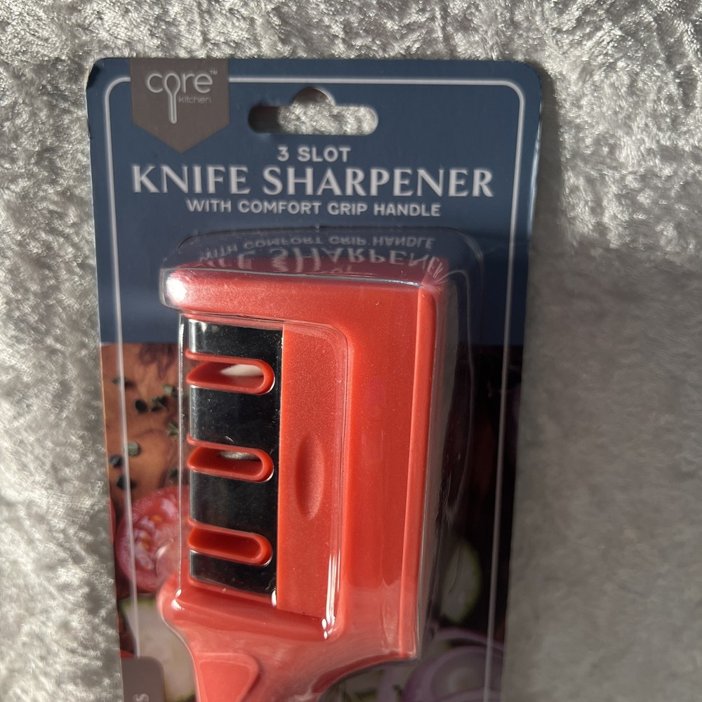 🆕 Core Kitchen Stay Sharp Comfort Grip Knife Sharpener Red