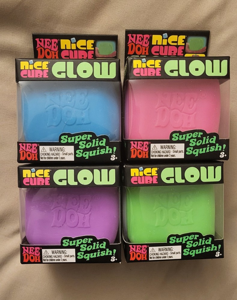 Nee Doh Squeeze Glow NICE CUBES includes all 4