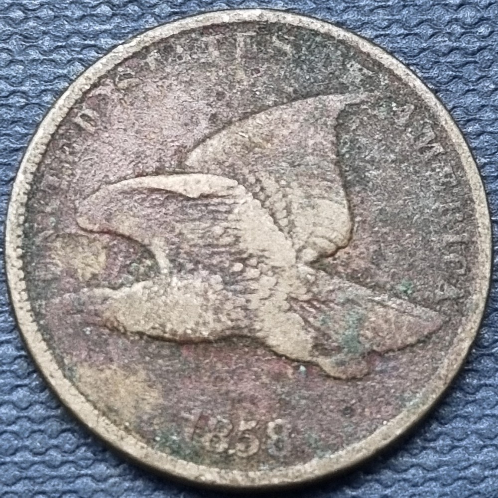 1858 Flying Eagle Cent 1c Better Grade VF Details #76945