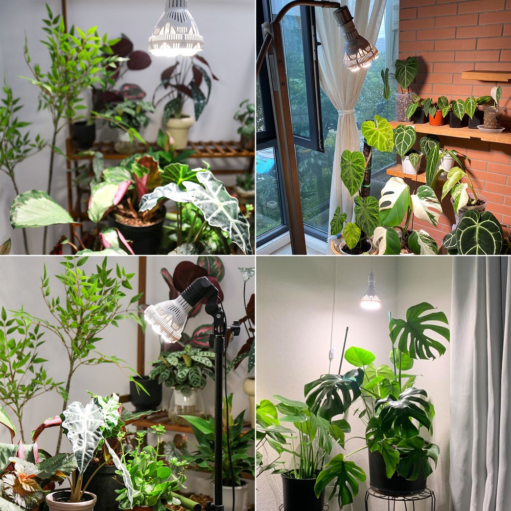 BR30 Grow Light Bulbs Dimmable Indoor Plants Full Spectrum E26 W/Remote Control