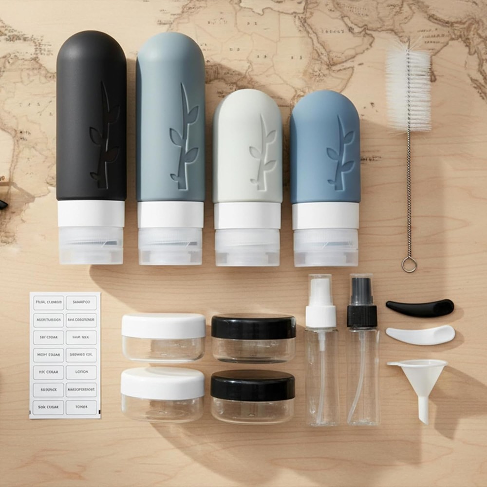 Travel Bottles Kit 16 Pack - TSA Approved, Leak Proof Silicone Squeezable Con...