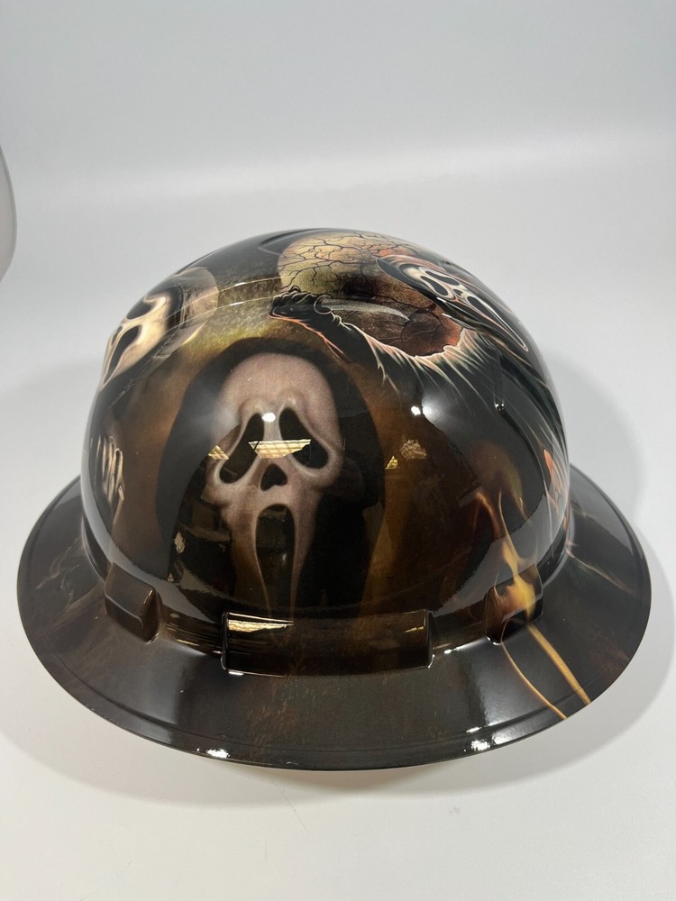 New Full Brim Hard Hat Custom Hydro Dipped SCREAM GHOST FACE KILLER