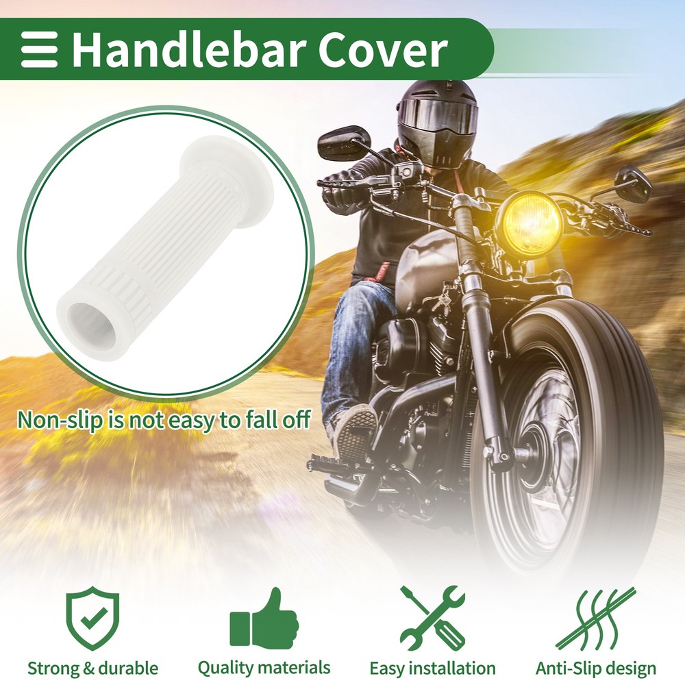 1" 25mm Motorcycle Knobs Handlebar Cover TPU White