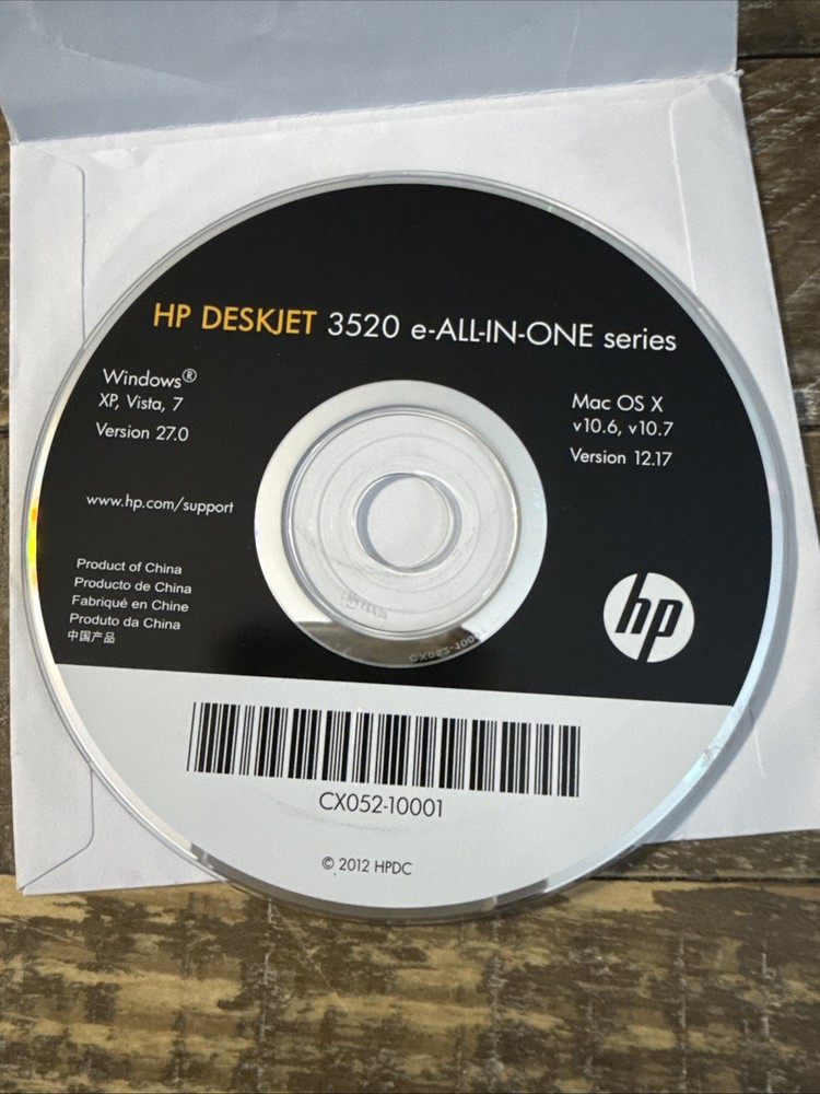 HP DeskJet 3520 E-All-In-One Series Software PC Cd Rom