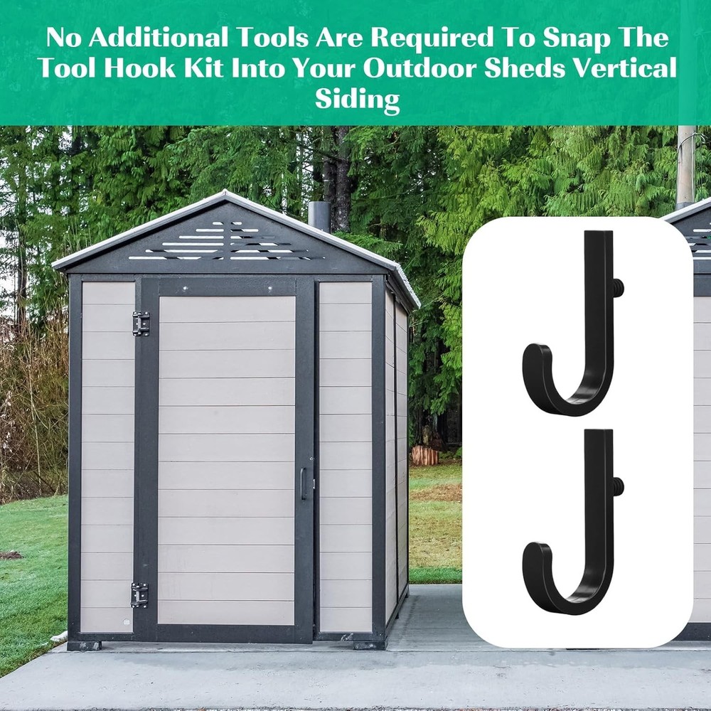 8 Pcs Shed Storage Tool Hooks Accessories Compatible W/ Suncast Compatible