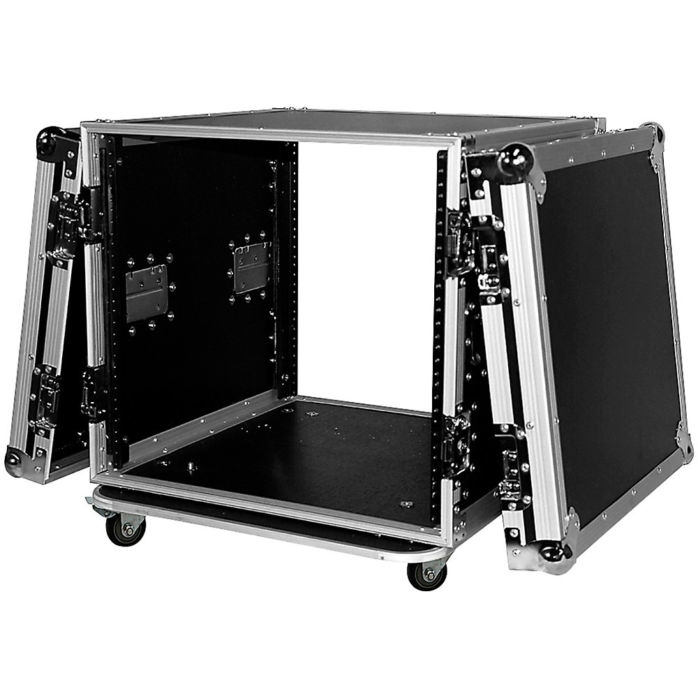 ProX T-10RSS 10U 10-Space Amp Rack Mount ATA Flight Case 19" Depth with Casters