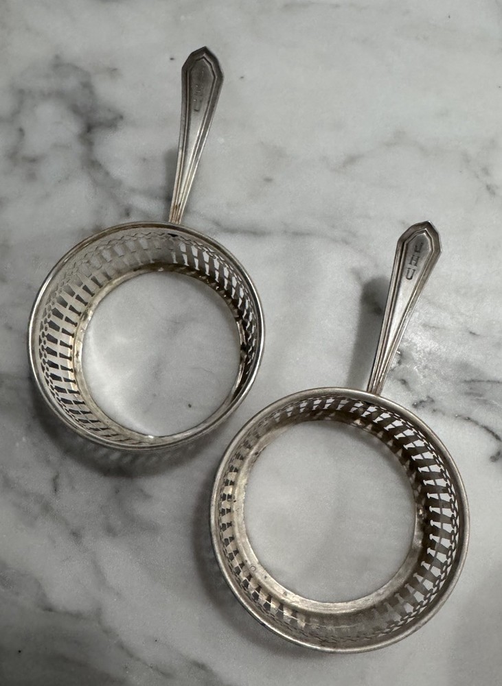 10 Mauser Sterling Silver Holders with Rameki Cups - 2 extra holders - 363 grams