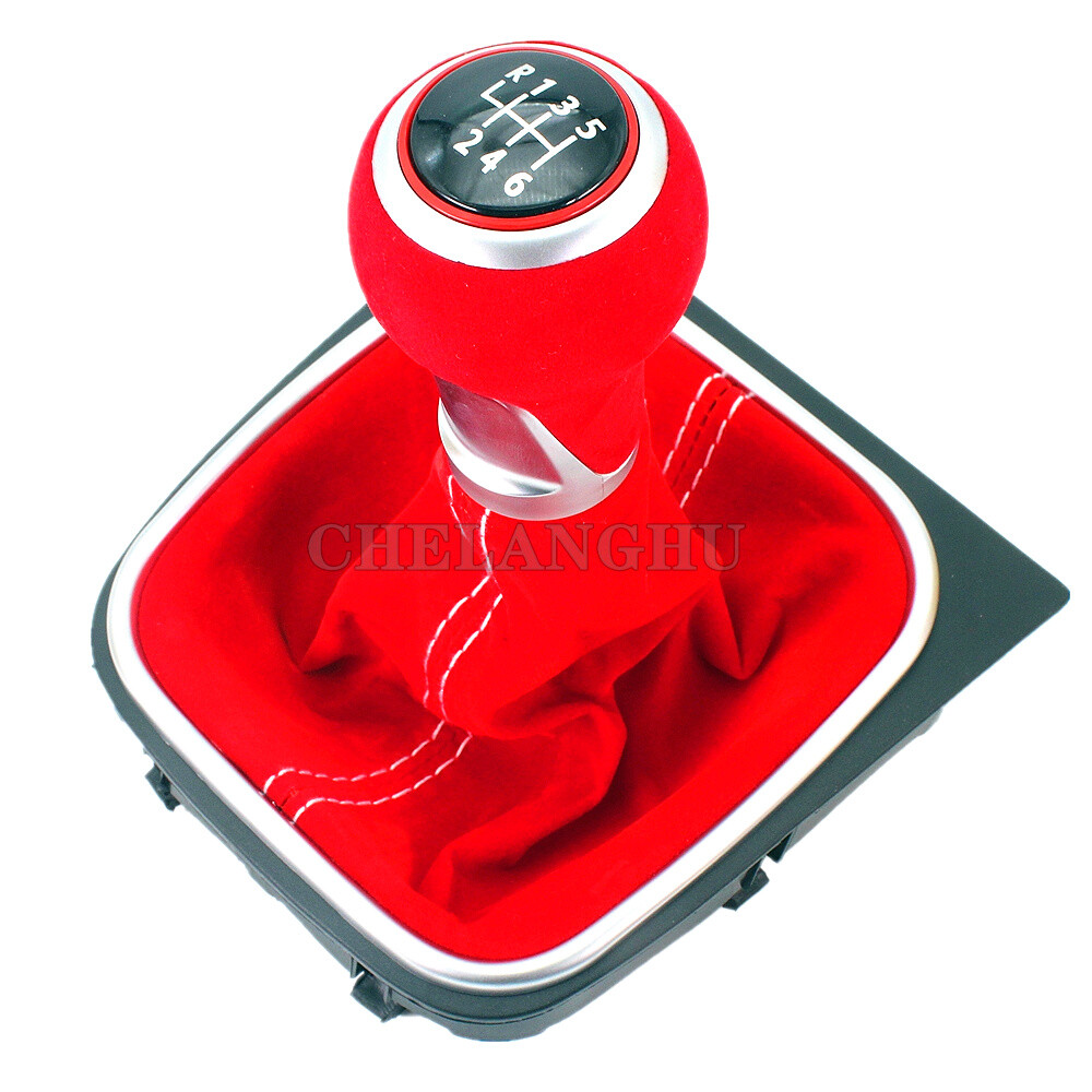 6 Speed Gear Shift Knob Leather Boot For VW EOS 2006 2007 2008 2009 2010 2011