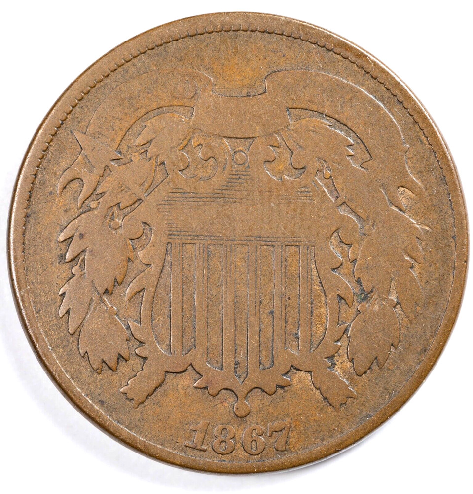 1867 Good (G) 2C Two Cent Piece