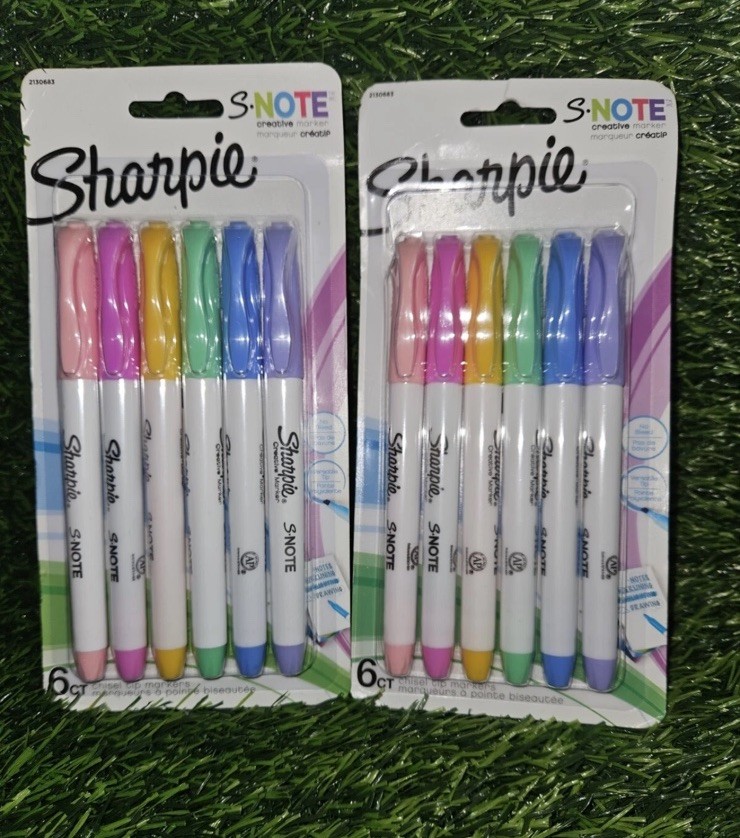 2x Sharpie S•note Markers Chisel Tip Creative Precise Broad Versatile No Bleed