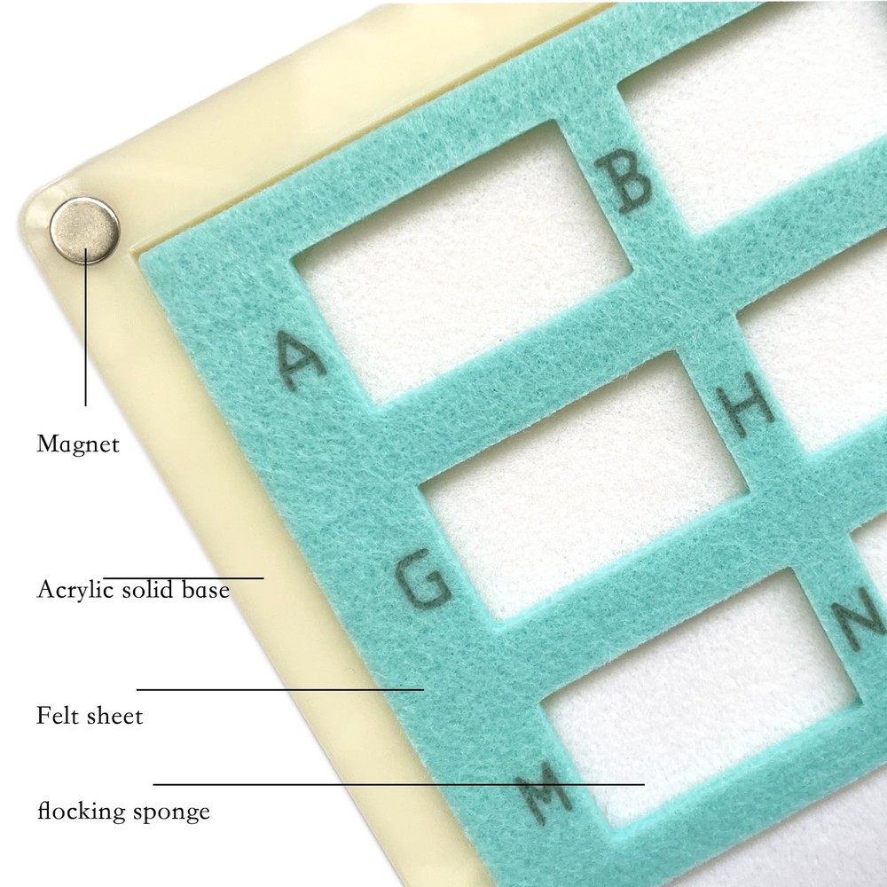 Seed Bead Mat with Lid, Solid Base Bead Sorting Tray with Built-in Felt Bead ...