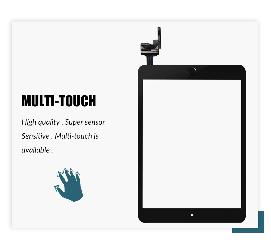 Touch Screen Glass Replacement Part For iPad Mini 3 With Home Button Installed