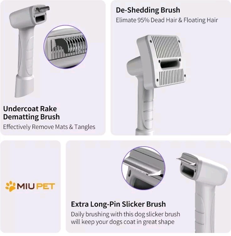 Dog Grooming Vacuum Attachment Kit
