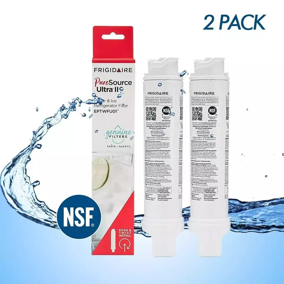 2 PACK NEW Frigidaire EPTWFU01 Pure Source Ultra II Refrigerator Water Filter