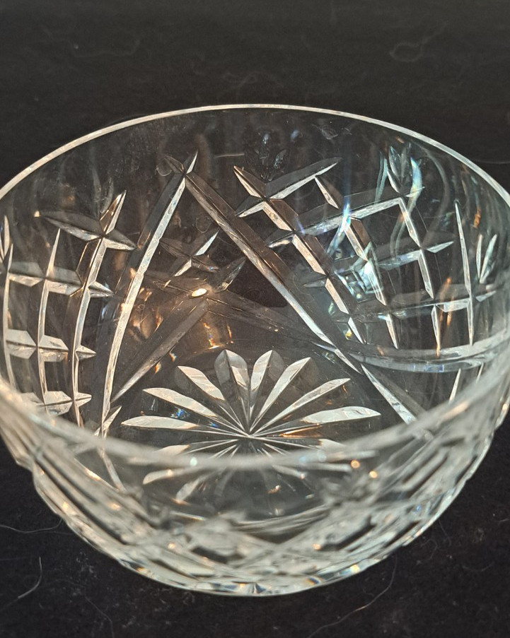 Waterford Signed Cut Crystal 4-inch Bowl, "Donegal" Pattern, Mint