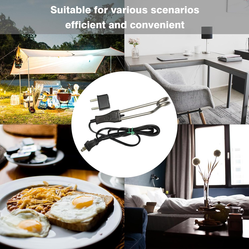 Immersion Water Heater 300W - 120/240V304 Stainless Steel Dual-Voltage Port...