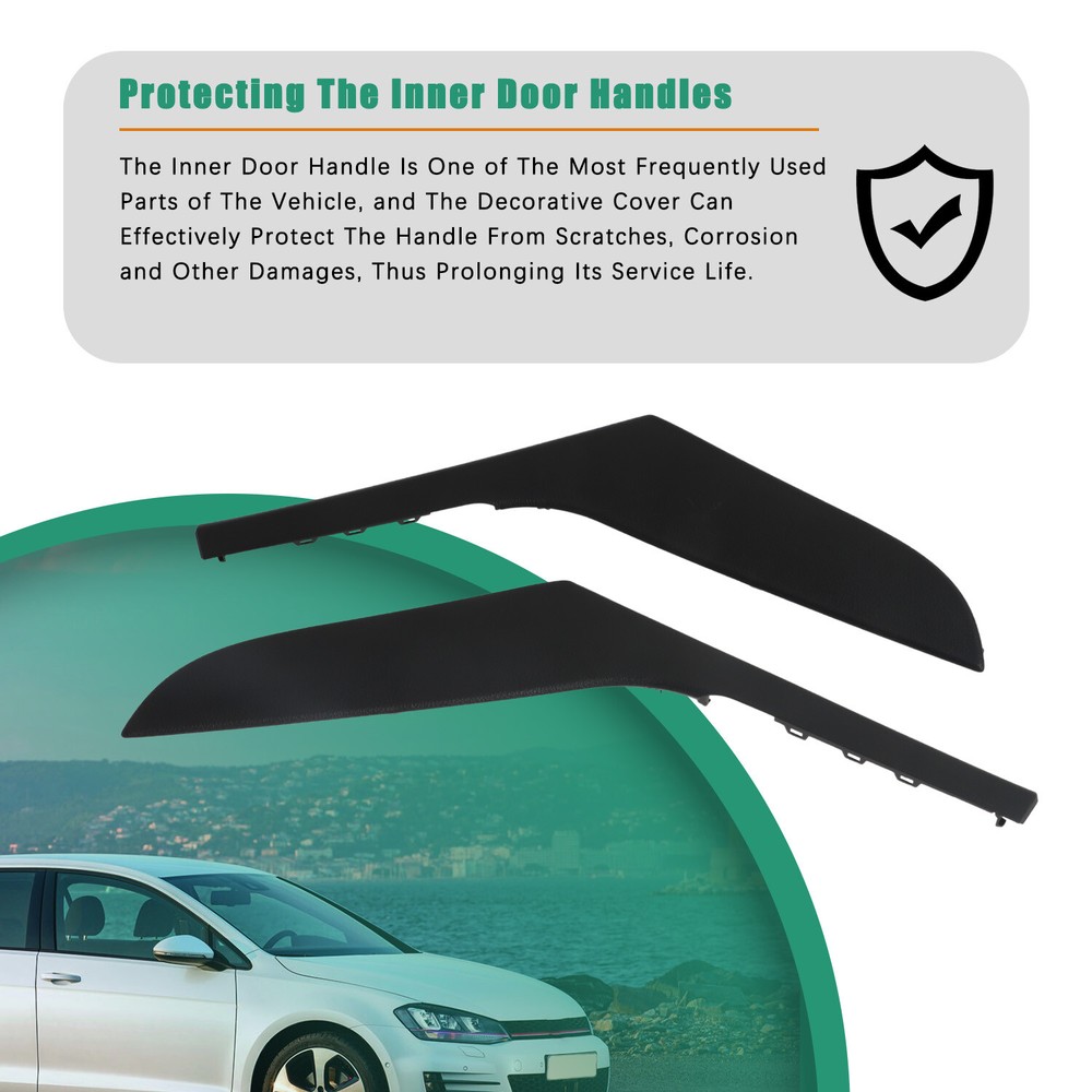 Interior Door Handle Pull Trim Cover for 2010-2013 VW Golf 2Pcs Left & Right