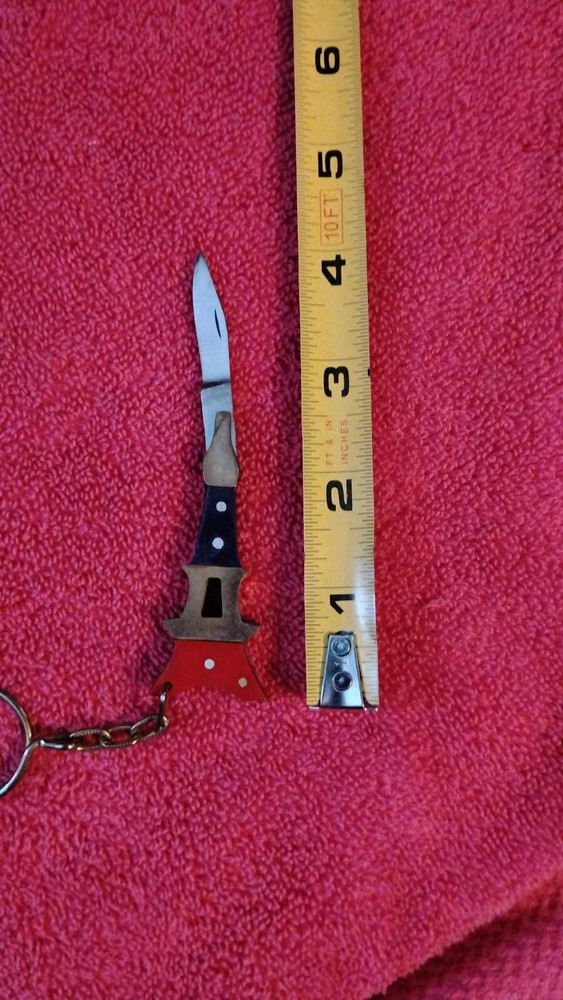 VINTAGE EIFFEL TOWER POCKET KNIFE KEYCHAIN