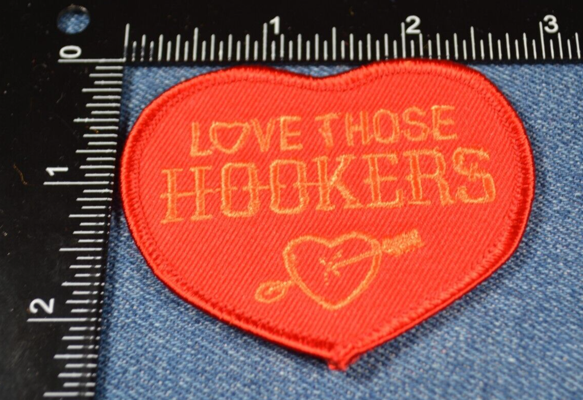 Original 70s NOS Vintage LOVE THOSE HOOKERS Header 3" Patch Racecar Auto Car