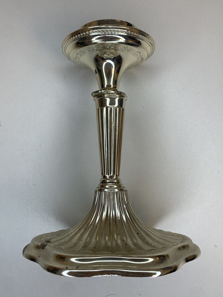 Vintage Silver Plated Candlestick With Felt Base Height 6.4" x Width 5" VGC