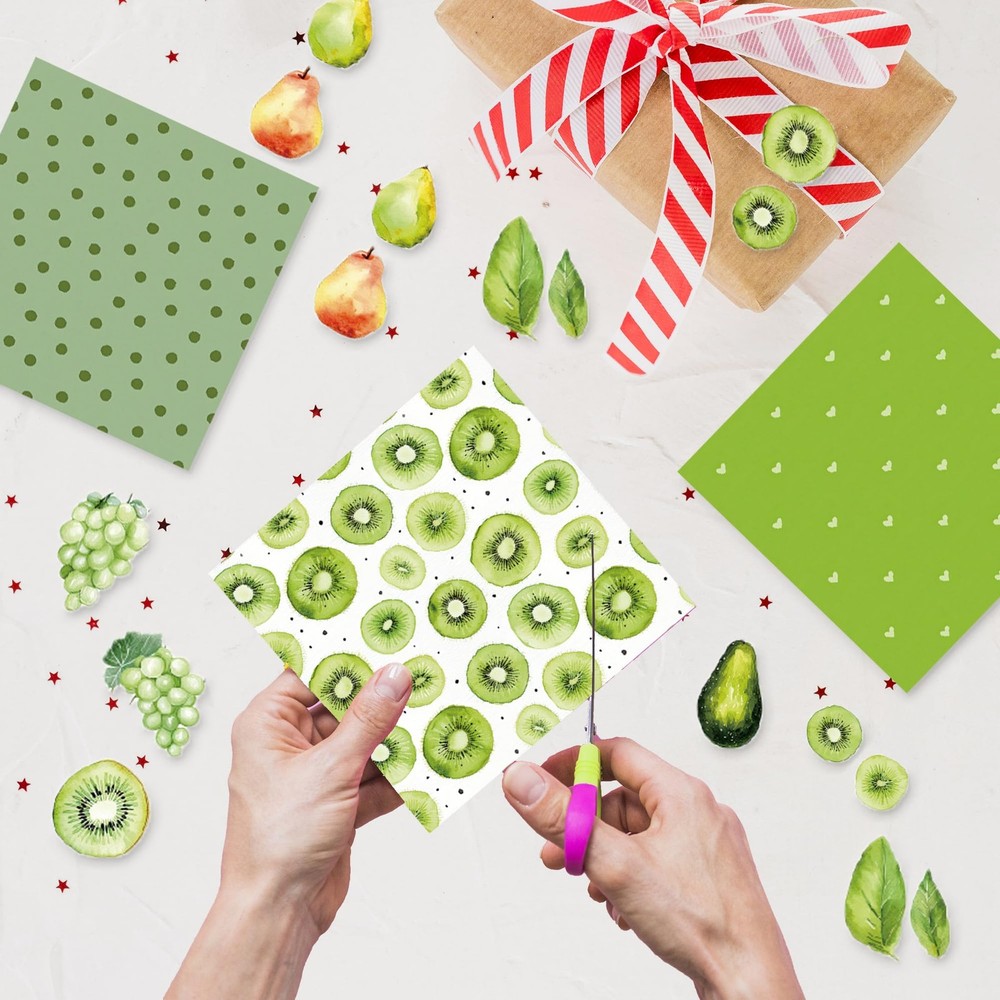 Fruit Themed Scrapbook Paper Summer Pattern Pear Decorative 6 Inch 24 Sheets