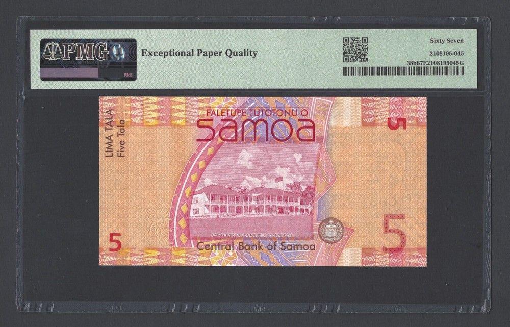 Samoa 5 Tala ND(2014) P38b Uncirculated Grade 67