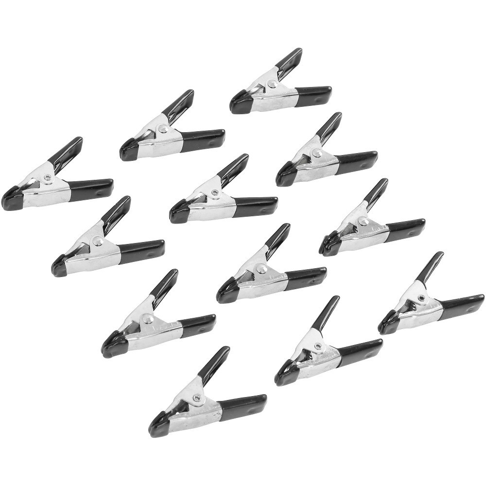Mini Metal Spring Clamp Set 12-Piece Craft Woodworking Tool for DIY Projects