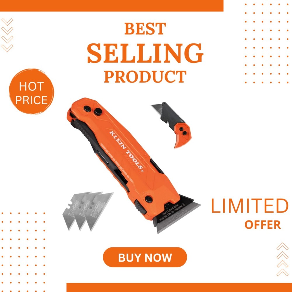 FLICKBLADE 2-in-1 Utility Knife & Scraper with Blade Storage & Locking Position